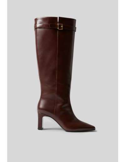 Bottes à talons cuir