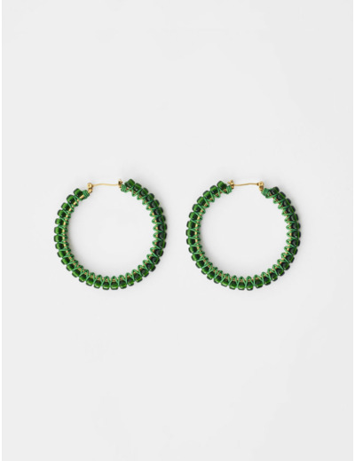 Boucles d'oreilles créoles à perles