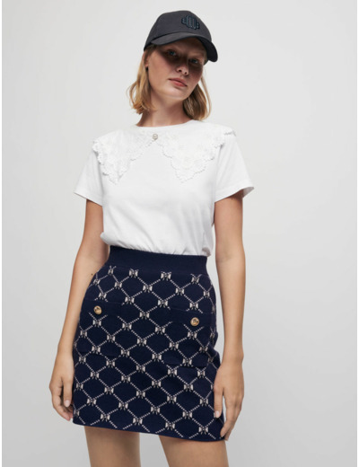 Jupe en maille jacquards à nœuds