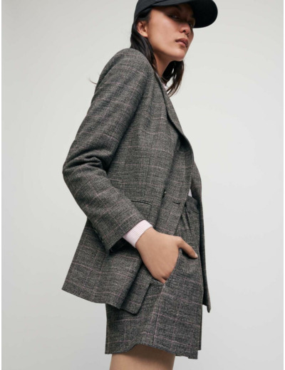 Veste légèrement cintrée à carreaux