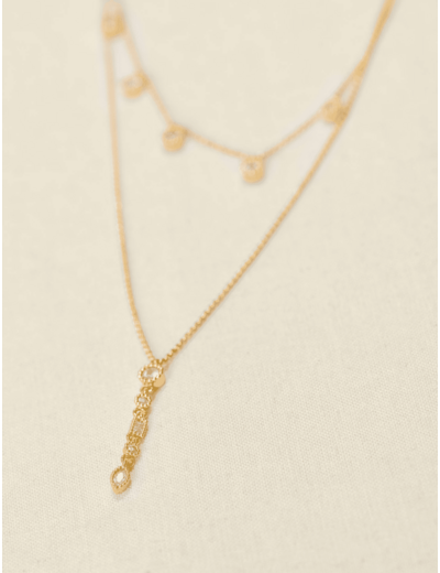 Collier double à strass