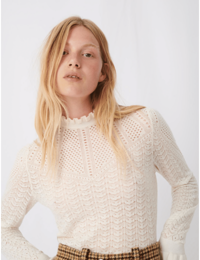 Pull en maille fantaisie à volants