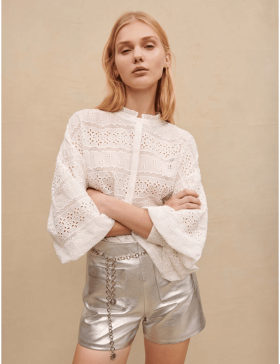 Short en cuir métallisé