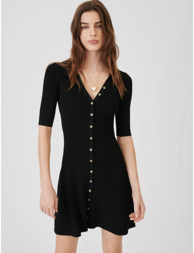 Robe maille col polo