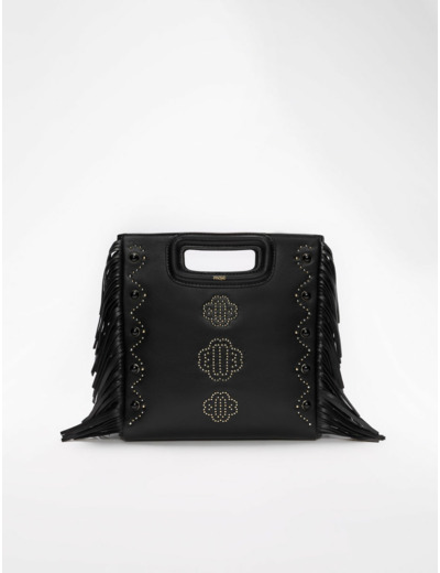 Sac M en cuir à studs motif clover