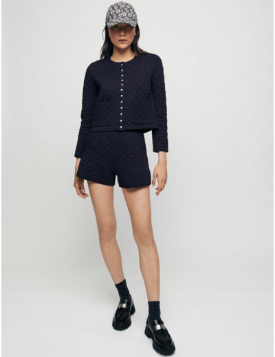 Cardigan matelassé à petits boutons