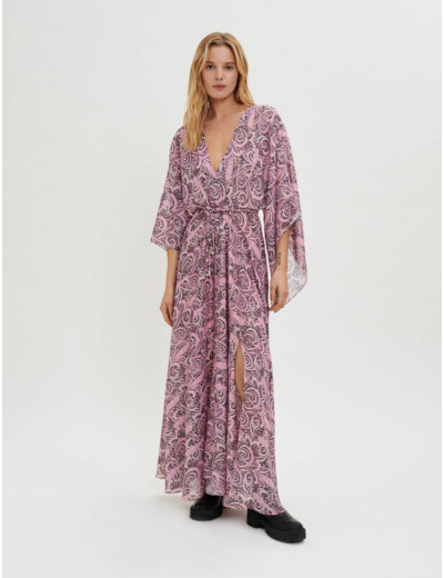 Robe foulard fluide à imprimé Paisley