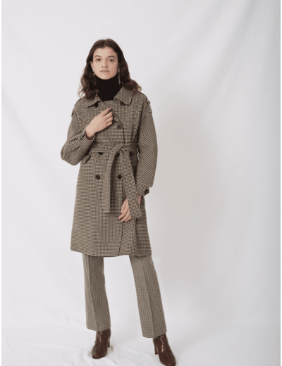 Manteau en double face à carreaux