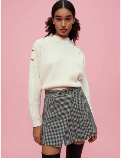 Short trompe l'œil en pieds de poule