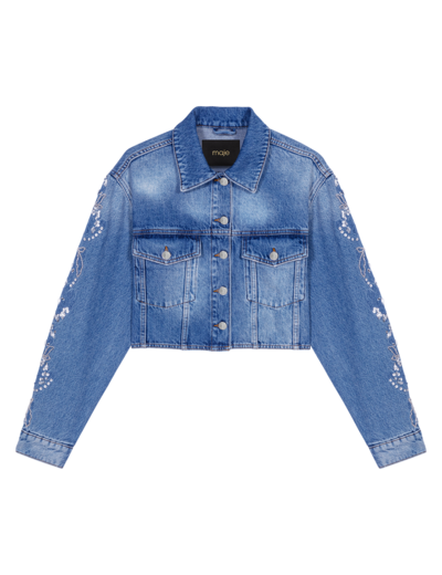 Blouson en denim brodé