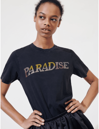 T-shirt "Paradise" à strass