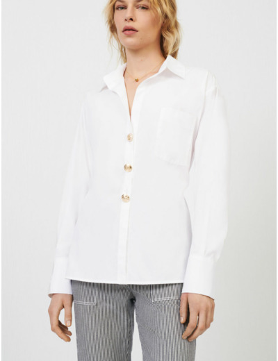 Chemise blanche oversize en popeline