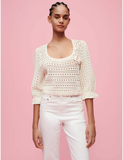 Pull en pointelle à croquets