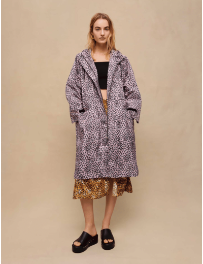 Manteau déperlant imprimé léopard