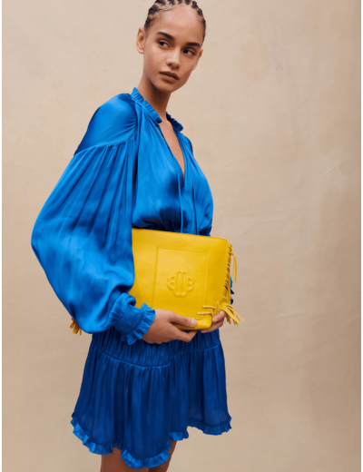 Robe smockée bleue
