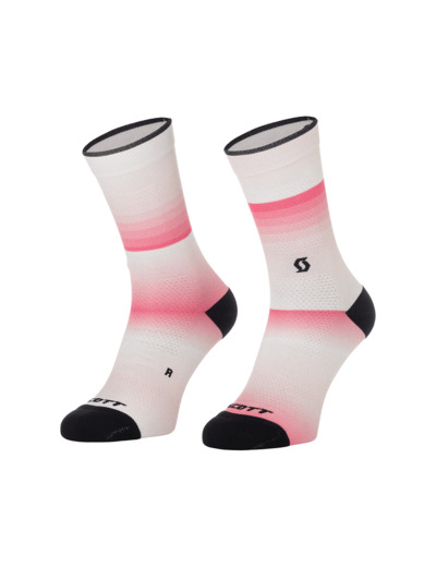 Chaussettes Unisexe GRADIENT STRIPES CREW Rose/Blanc