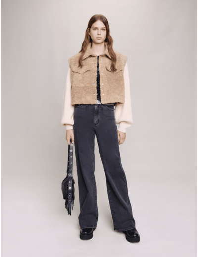 Blouson en maille et fausse fourrure
