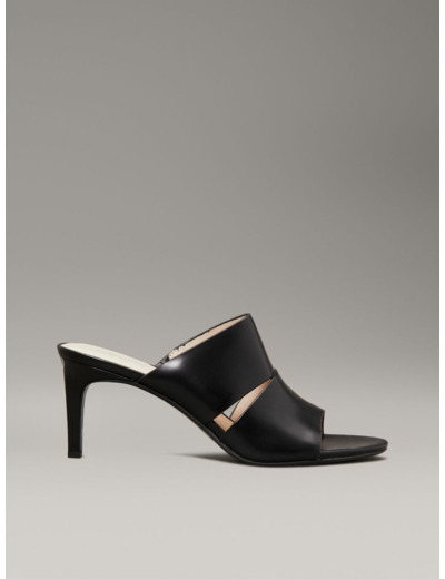 MULES EN CUIR À TALON - 7 CM