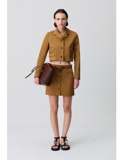 Veste courte col tailleur