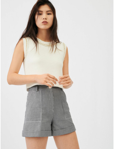Short à rayures oshkosh et à surpiqures