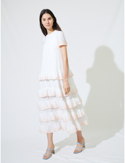 Robe à volants dégradée façon tie & dye