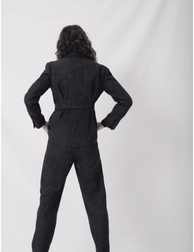 Veste à carreaux cintrée