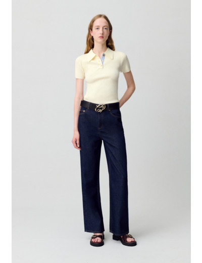 Top polo maille fine