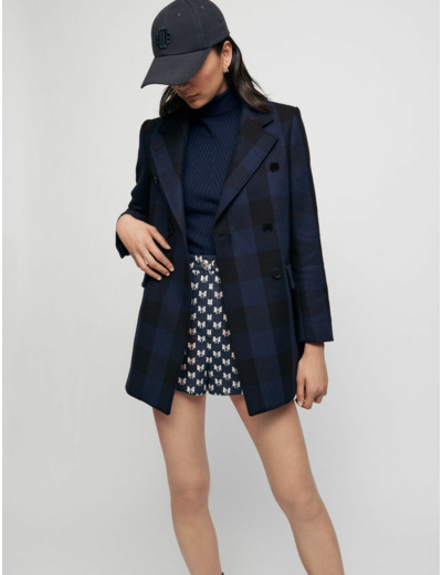 Manteau façon veste à carreaux