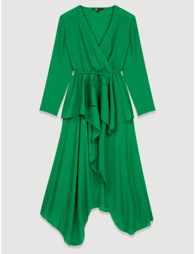 Robe en jacquard satin imprimé
