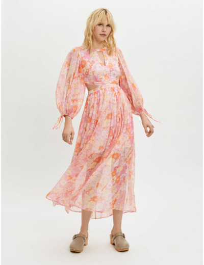 Robe en mousseline imprimée Flower Power