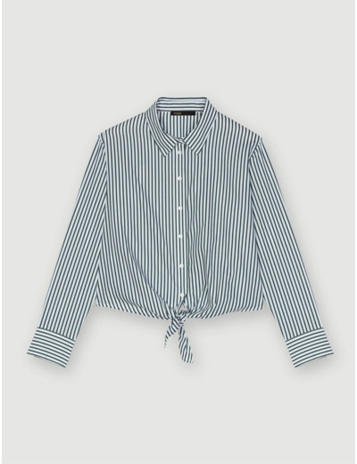 Chemise à nouer en popeline brodée