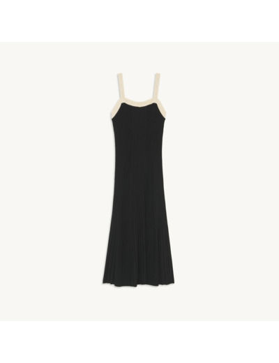 Robe longue bicolore en maille