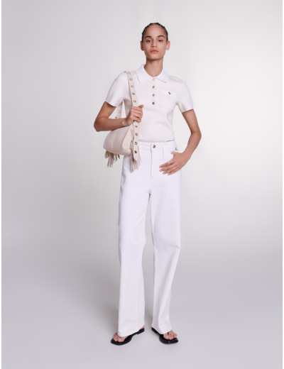 Top en maille à col polo