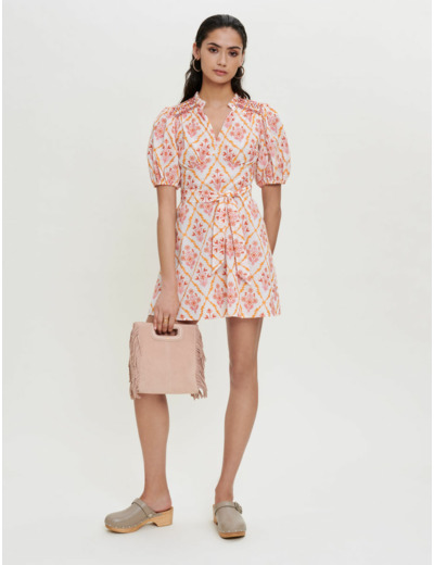 Robe en coton brodé