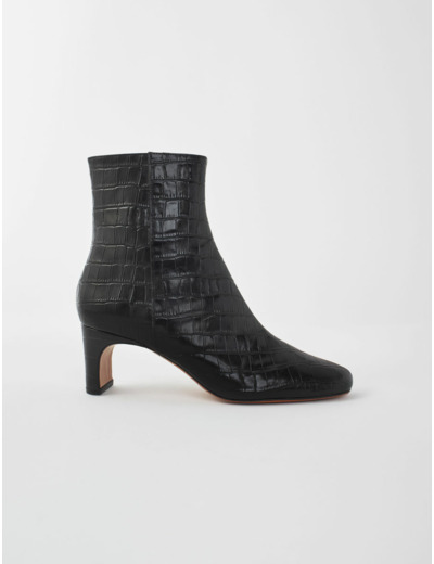 Bottines cuir embossé croco