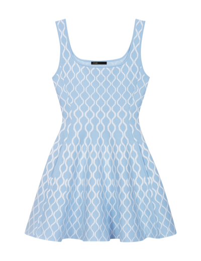 Robe courte en maille jacquard