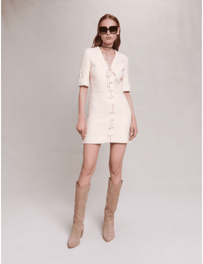 Robe courte en tweed