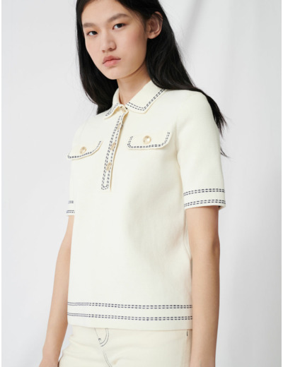 Pull à manches courtes style polo