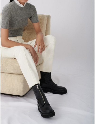 Bottines matelassées avec zip
