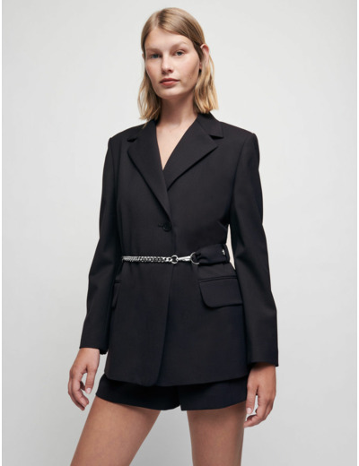 Veste tailleur à ceinture chaine