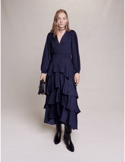 Robe longue à volants