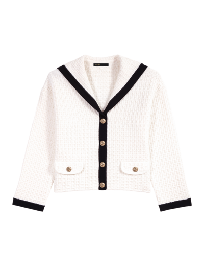 Cardigan contrasté à col