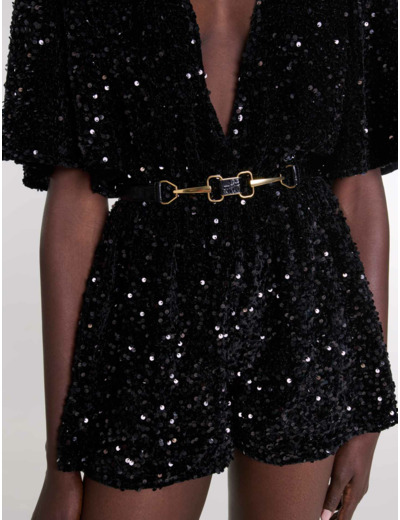 Ceinture en cuir et boucle mors