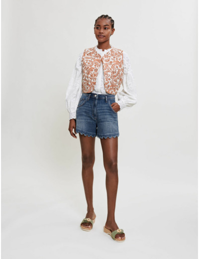 Short en jean denim à croquet
