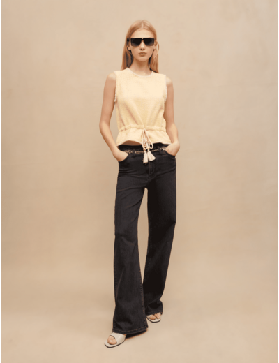 Top sans manches en tweed lurex