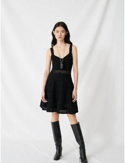 Robe patineuse en maille ajourée