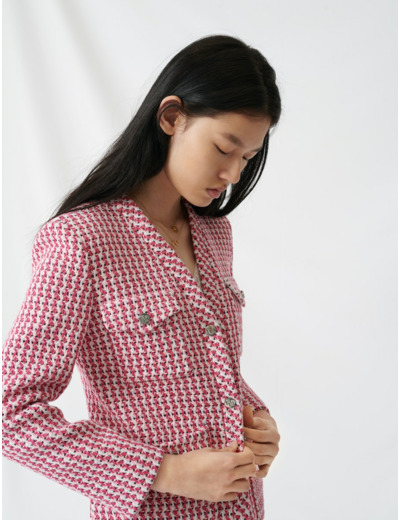 Veste cintrée façon tweed