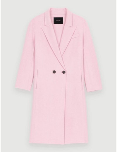 Manteau en laine rose