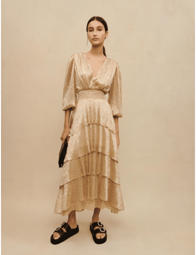 Robe longue brillante