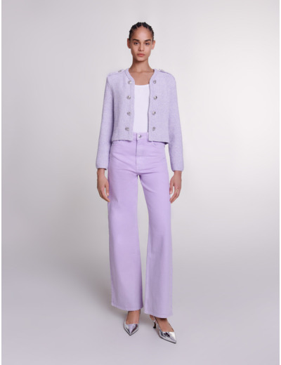 Cardigan court en maille sequins